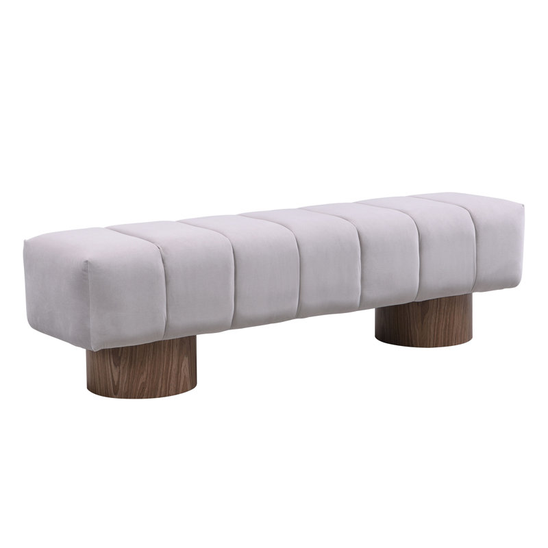 Banc de salle à manger rembourré 64 po gris clair, Gris