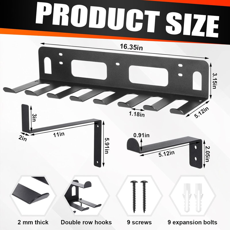 Gym Storage Rack Resistance Band Multi Purpose Wall Mount