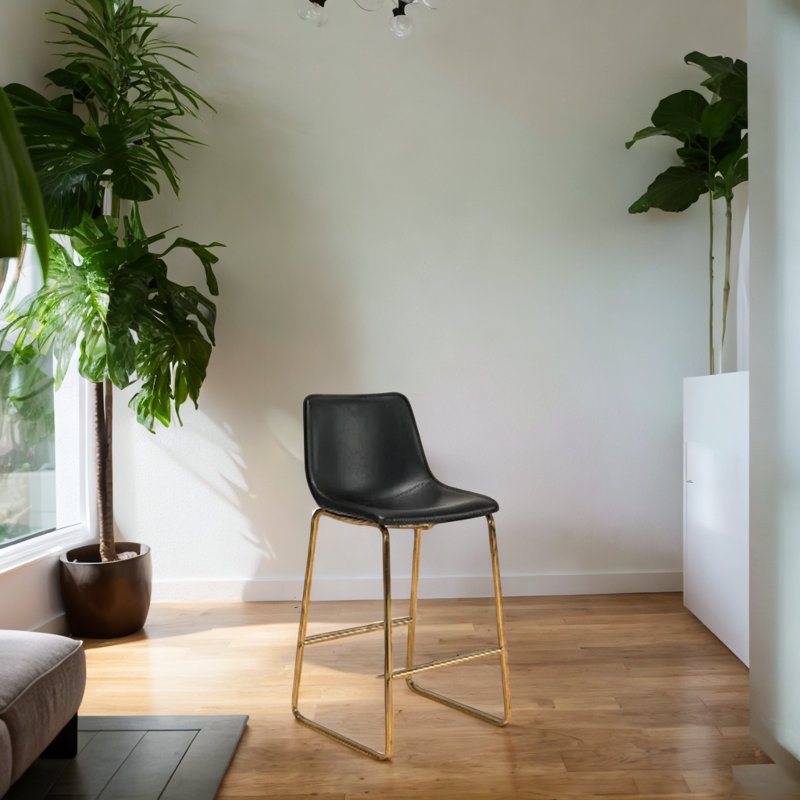 Tabouret de comptoir Dondan Gold, Noir