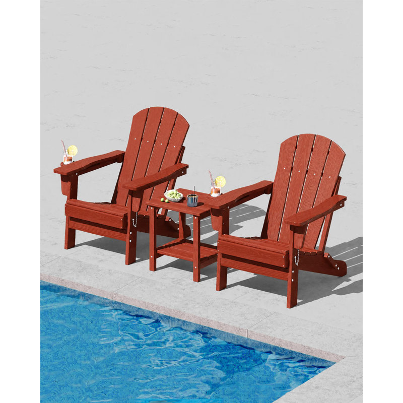 Fauteuil Adirondack pliable en PEHD pour terrasse Patio, Red