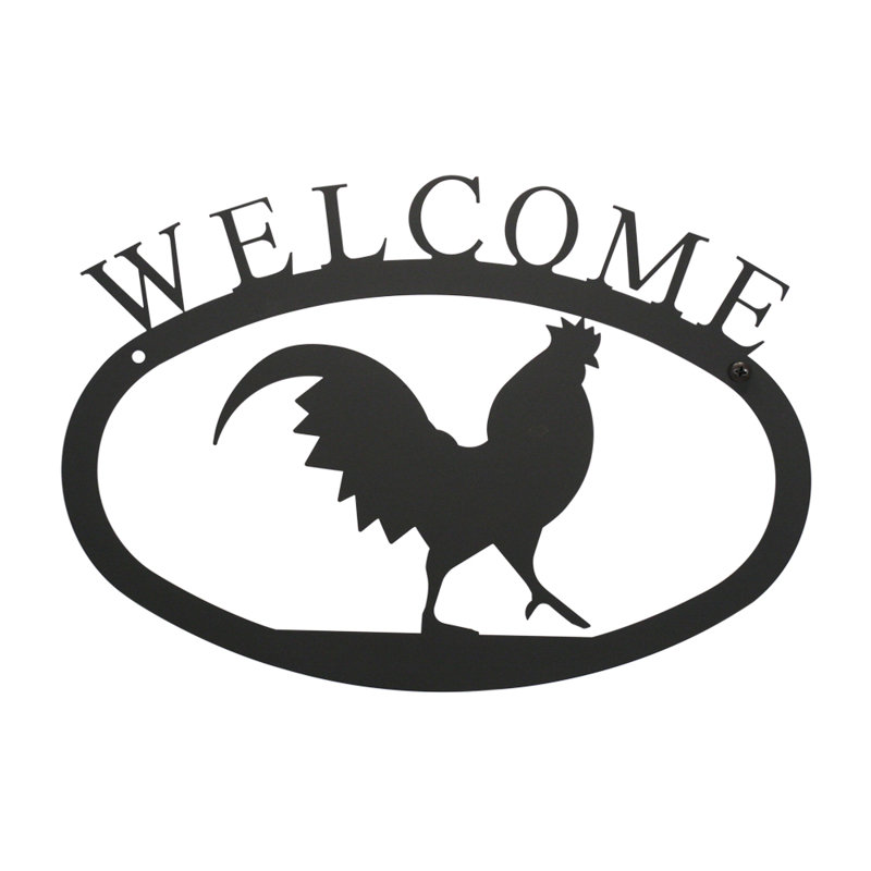 Rooster - Welcome Sign Large, 12.5" H x 17.5" W x 0.05" D