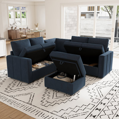 Aubade L-Shaped Modular Storage Sofa Set