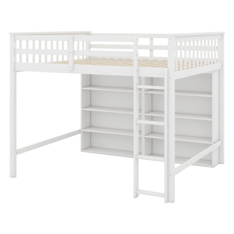 Jamesly Kids Full Loft Bed, White