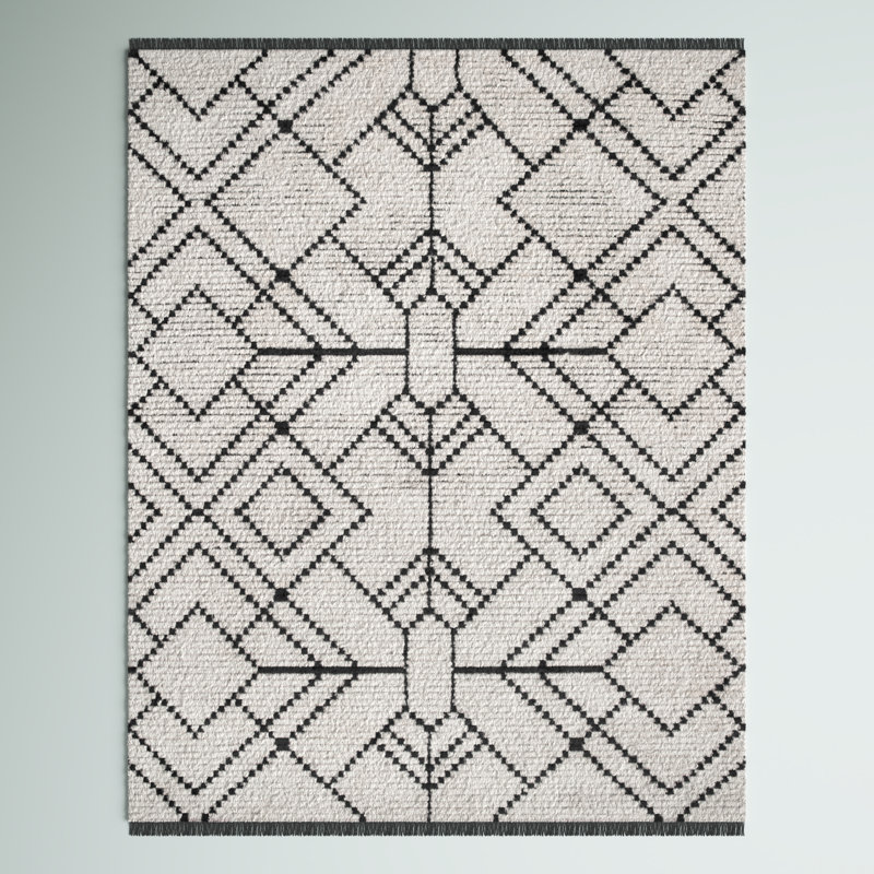 Tapis beige à poils longs texturé Nola, Rectangle 4 pi x 6 pi