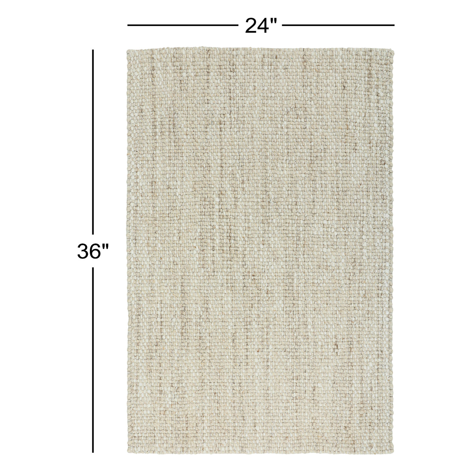 Flatweave Abstract Wool Rug, Rectangle 2' x 3', Ivory