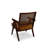 Genuine Italian Leather Accent Chair with Cane Back and Solid Oak Wood Frame
