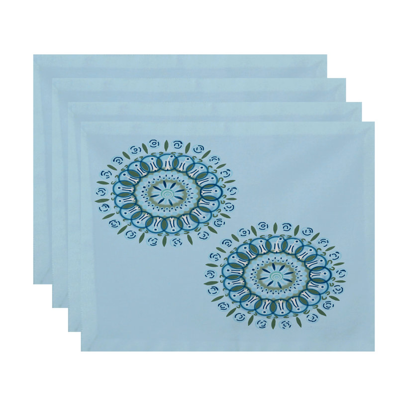 Arti Polyester Geometric Rectangle Placemat, Baby Blue