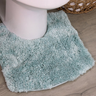 Tapis de toilette de luxe en forme de U 20 x 20, tapis de salle de bain en microfibre très doux et absorbant, tapis de bain moelleux antidérapant, lavage à la machine, tapis de salle de bain contour pour base de toilette, turquoise