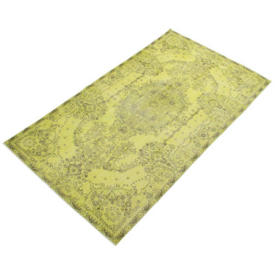 Tapis transitionnel de couleur vert clair / jaune clair 5 pi 10 po x 9 pi 7 po