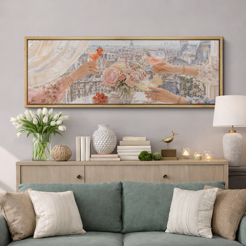 Paris Balcon Floral Brunch, H 20 po x l 60 po x P 1,5 po, Cadre naturel