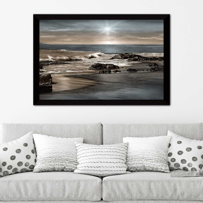 " Blue Sea Sunset II " by Mike Calascibetta, 21.5" H x 27.5" W x 0.75" D