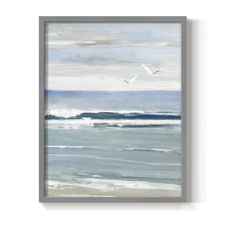 Seagull Bay I, reproduction encadrée - bois massif, Gris, H 10 po x l 8 po