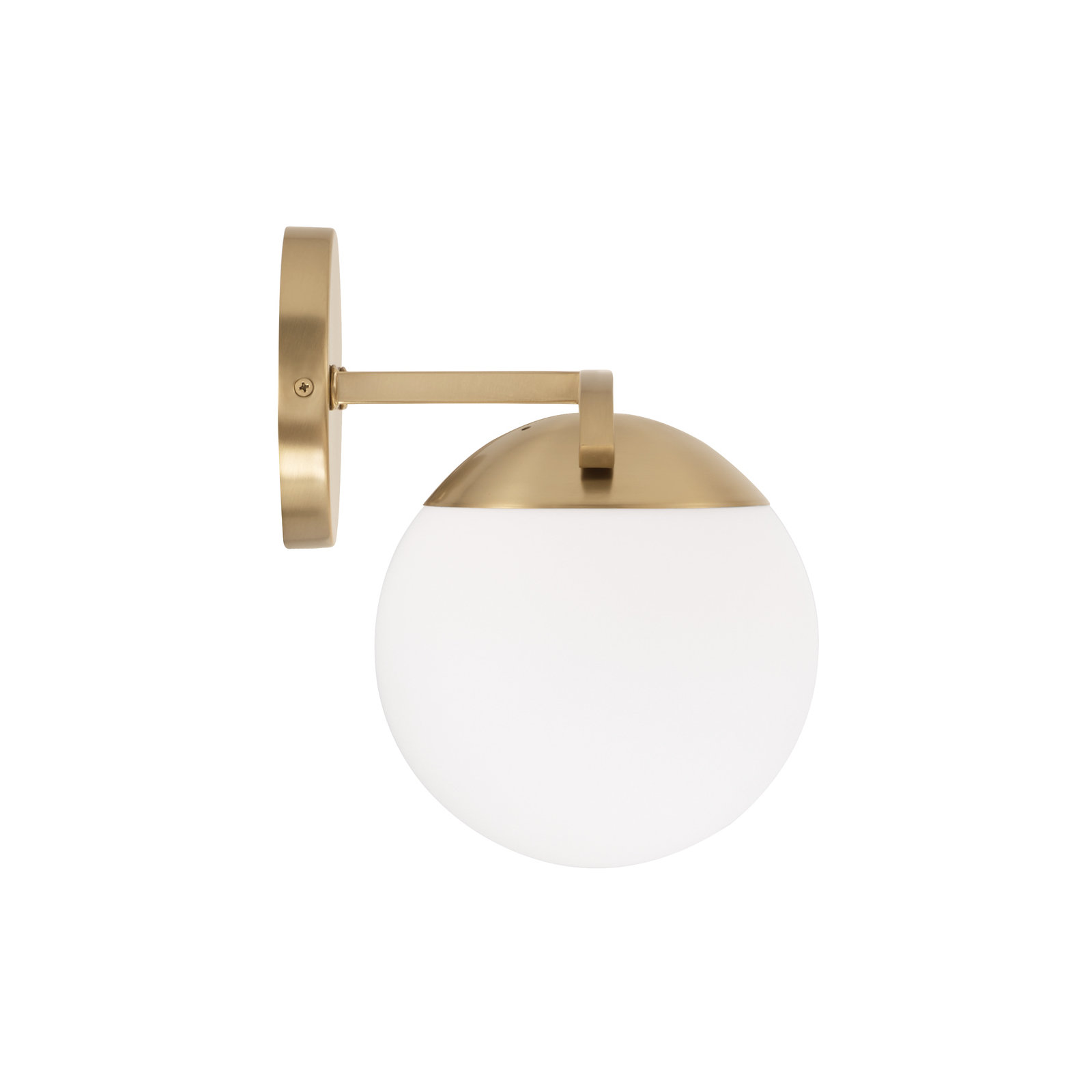2 Light Frosted Dimmable Vanity Light, Matte Brass
