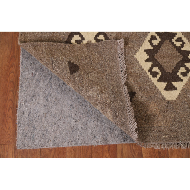 Tapis géométrique brun Kilim 5 x 6