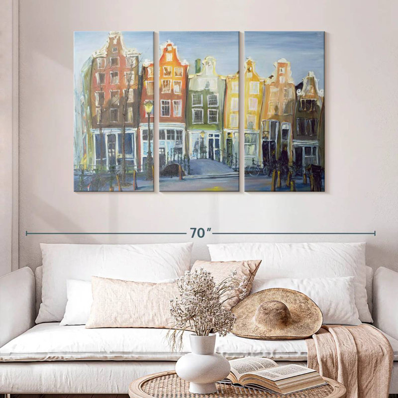 Les maisons Sireci à Amsterdam, H 32 po x l 50 po