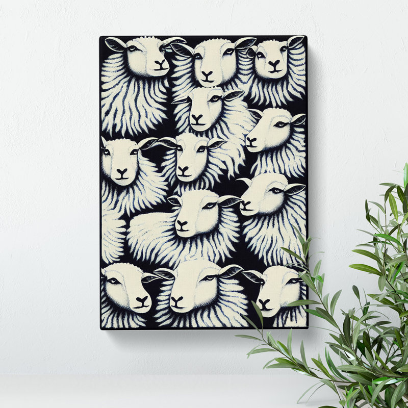 Many Sheep - Wrapped Canvas, 50cm H x 35cm W x 3cm D