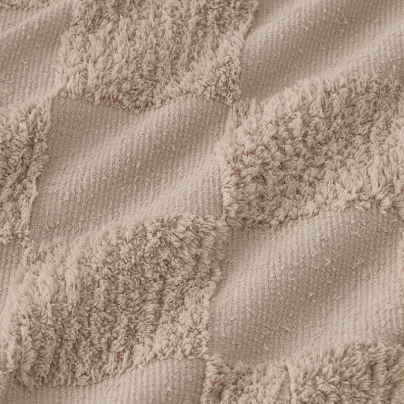 Ensemble d'édredon pour lit ferme à carreaux touffeté Boho, 230GSM, Édredon très grand lit californien + 2 taies dé, Kaki