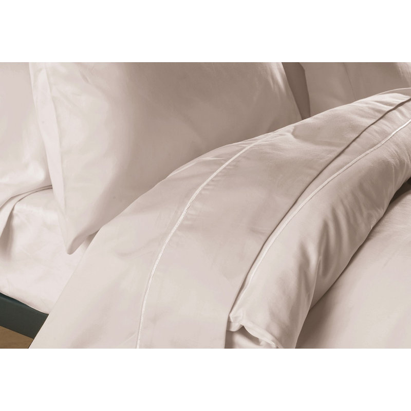 Sateen Flat Sheet, Oyster, Double (4'6)