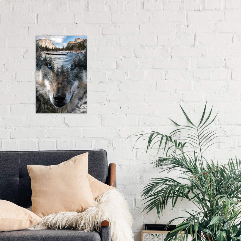 « loup » par paul haag-impression sur image, H 12 po x l 8 po x P 0,75 po, Toile tendue