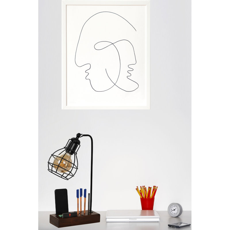 Lampe de bureau brun foncé 17,72 po Mcbroom