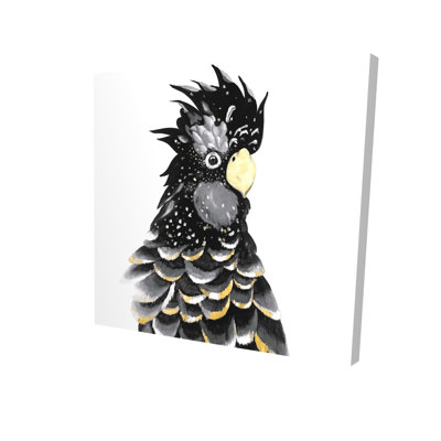 Red-tailed Cockatoo Parrot Canvas | Black Bird Home Decor