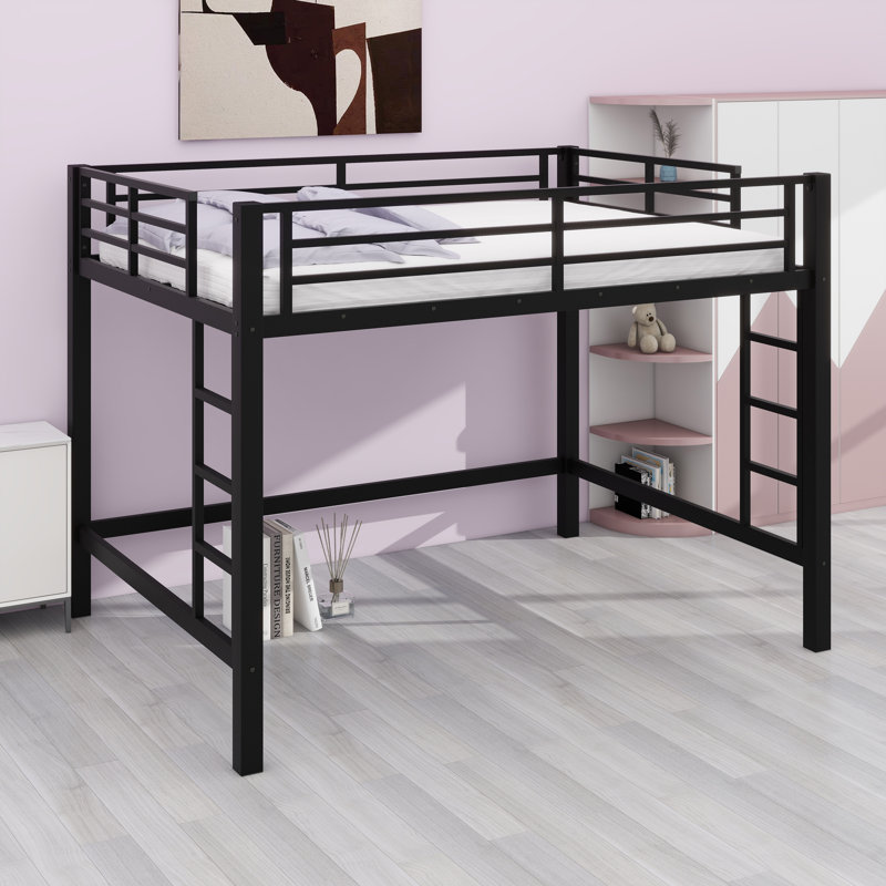Lit mezzanine sécuritaire avec échelle d'escalade confortable et garde-corps robustes