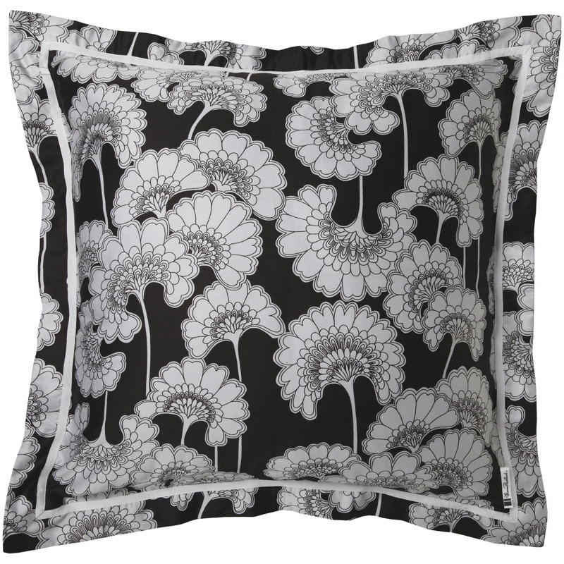 Taie décorative japonaise, Noir / gris clair, Européen