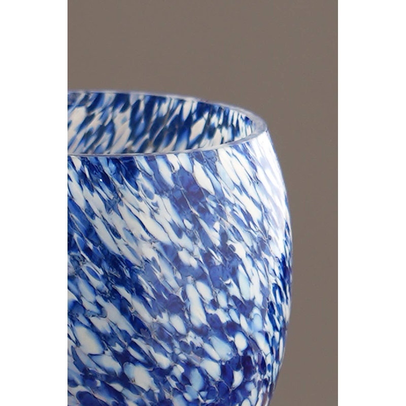 Porte-bougie blanc et bleu