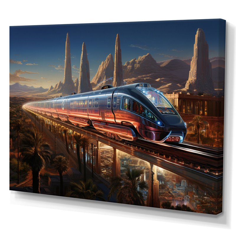 Colourful Train From The Future I - Transportation Canvas Prints, H 12 po x l 20 po x P 1 po, Toile tendue