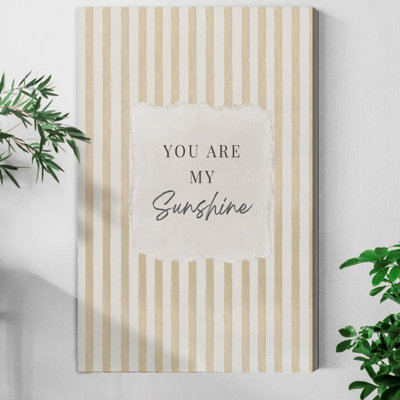 1pc Framed Canvas Wall Art Prints Poster, You Are My Sunshine Nursery Art Posters Canvas Print Painting for Living Room Bedroom Office Bathroom Dorm Home Decor, Ready To Hang
