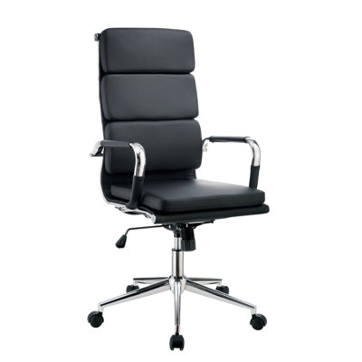 Modern High Back Home Computer Executive Desk Chair Pu Leather Rolling Swivel 360 Rotation Task Residential Commercial For Office