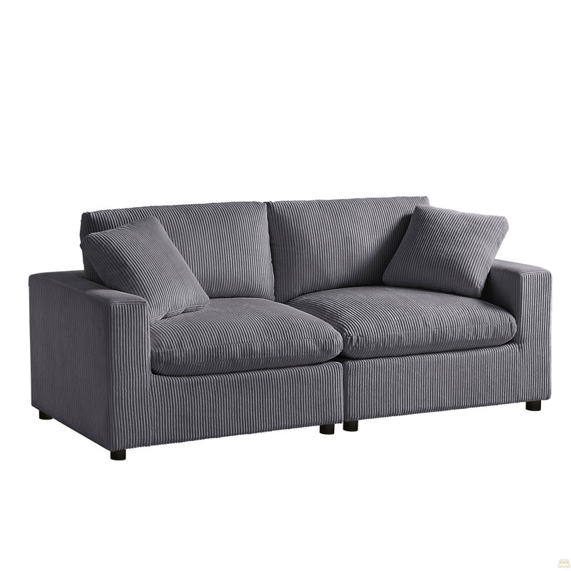 Canapé modulaire 2 pièces, Gris anthracite