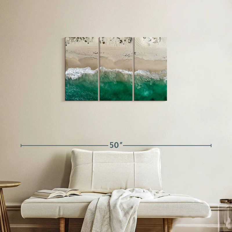 Vue aérienne de Gillard Beach Shore, H 20 po x l 33 po
