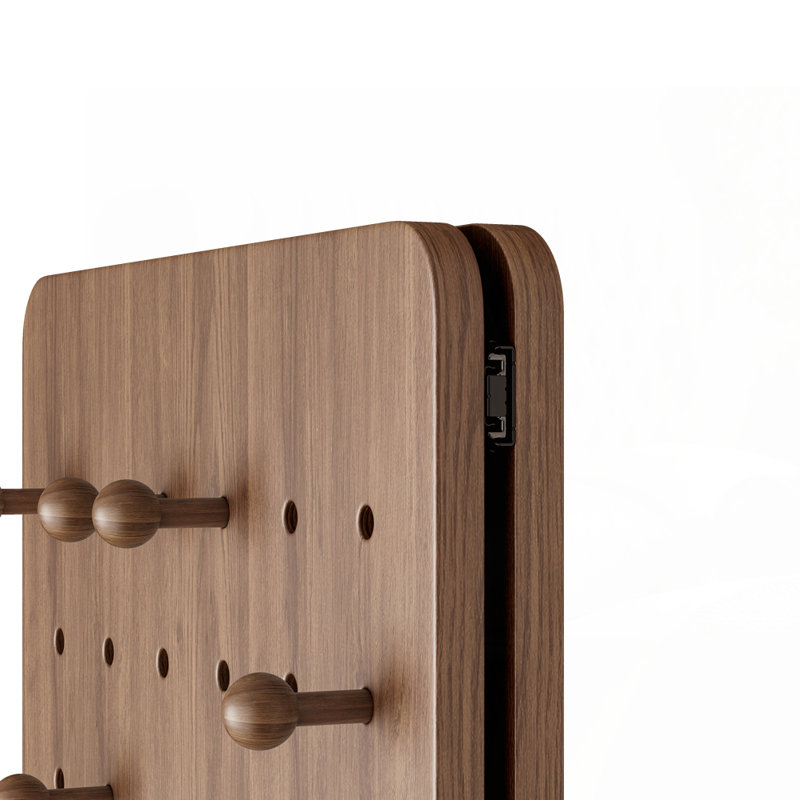 Full Body Mirror With Shelf, Walnut
