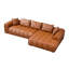 Canapé modulaire droit Clark - Cuir cognac