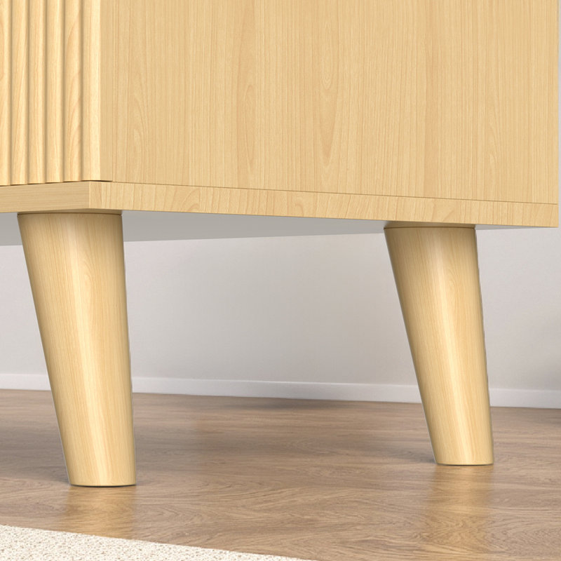 Commode 9 tiroirs cannelée en bois