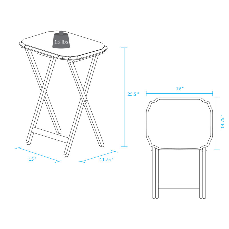 Medallion 2Pcs Tray Table Set - Natural/White