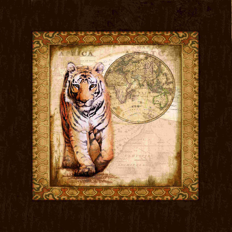 Safari Kitty 1, impression sur toile tendue, L 12 po x H 12 po