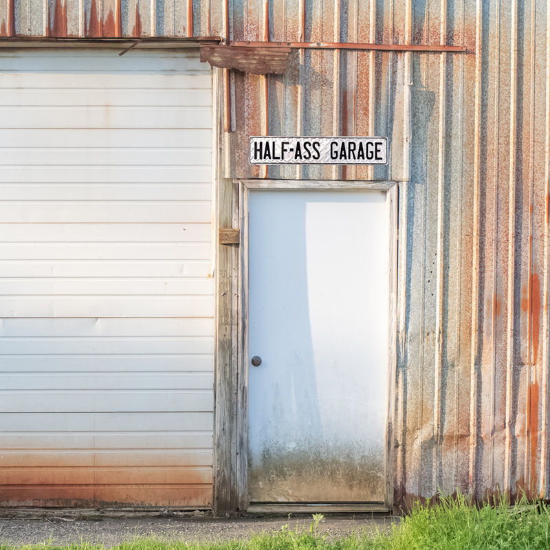 Funny Metal Half-Ass Garage Tin Street Sign Man Cave Shop Mechanic Wall Decor Funny Metal Half-Ass Garage Tin Street Sign Man Cave Shop Mechanic Wall Decor