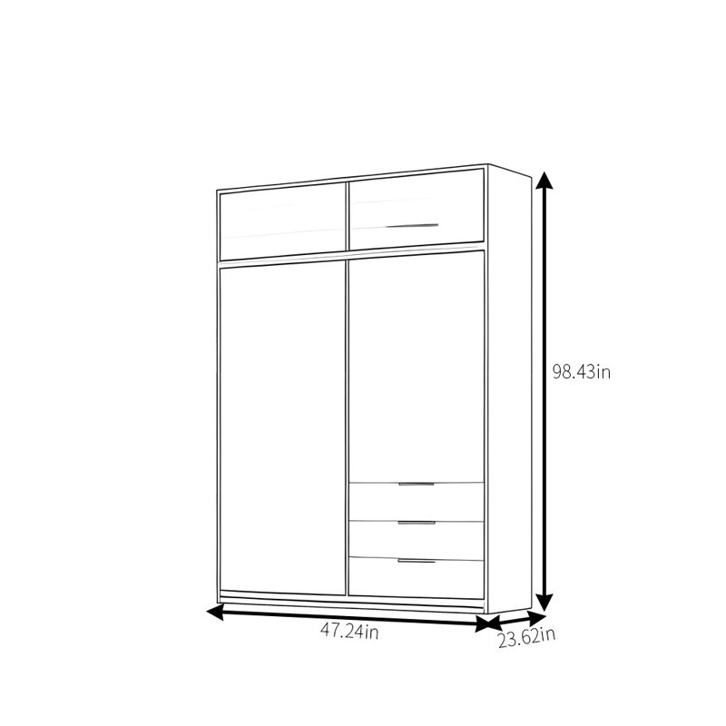 Vintage Classic Wardrobe, 98.43" H x 47.24" W x 23.62" D