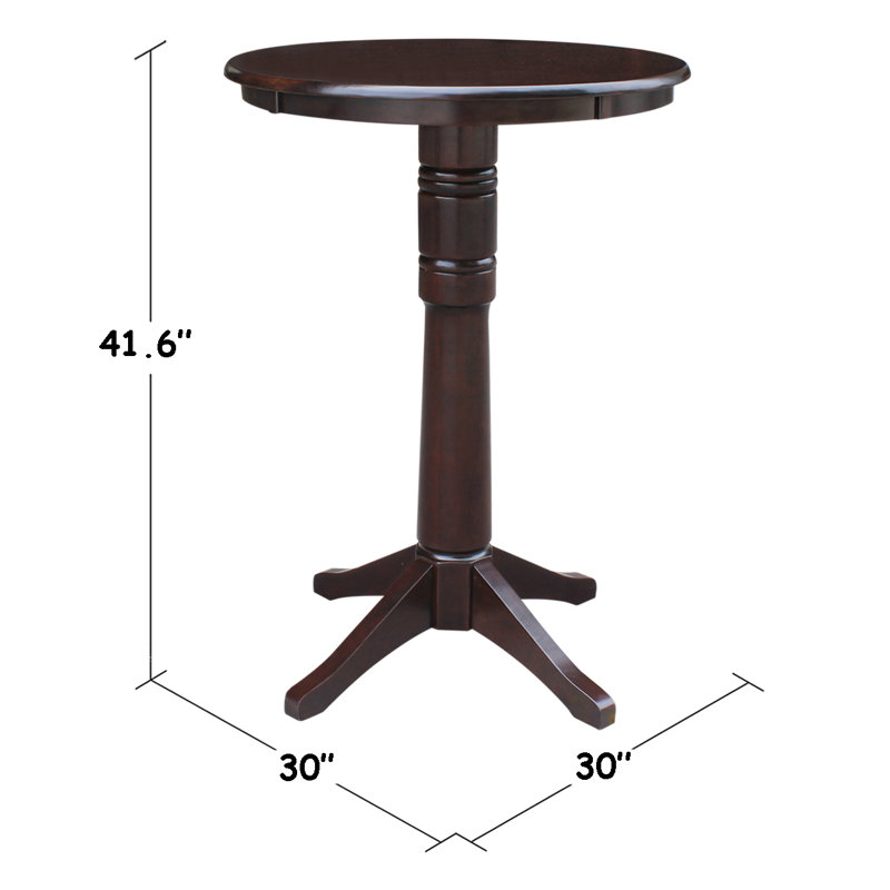 Table de salle à manger Craighead, H 41,9 po x L 30 po x l 30 po, Moka riche