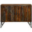 Cabinet gris avec motif en bois et une tablette, 30 pouces de hauteur, 16 de profondeur, pour les espaces de vie flexibles, haut, 40 de large, primaire