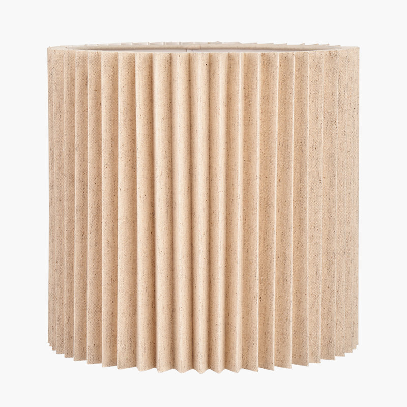 Cotton Blend Drum Lamp Shade ( Uno ) in Beige, 30cm