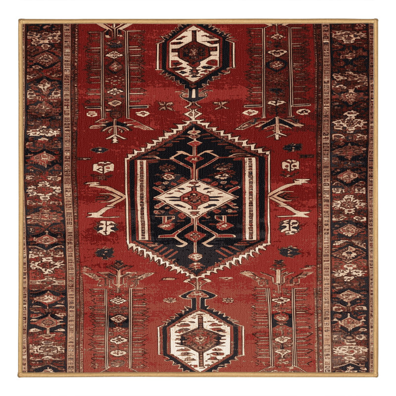 Tapis brun lavable à la machine, Carré 6 pi