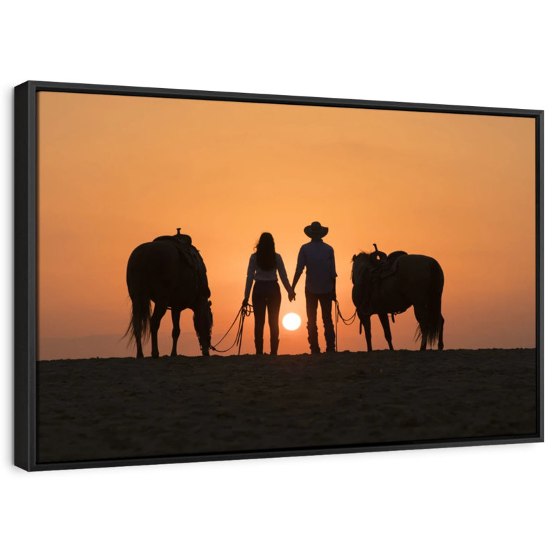 «Cowboy Couple Wall Art», H 21 po x l 31 po