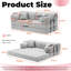 Canapé-lit convertible 4-en-1 avec matelas pliant et cadre fixe multifonctionnel-1231964683