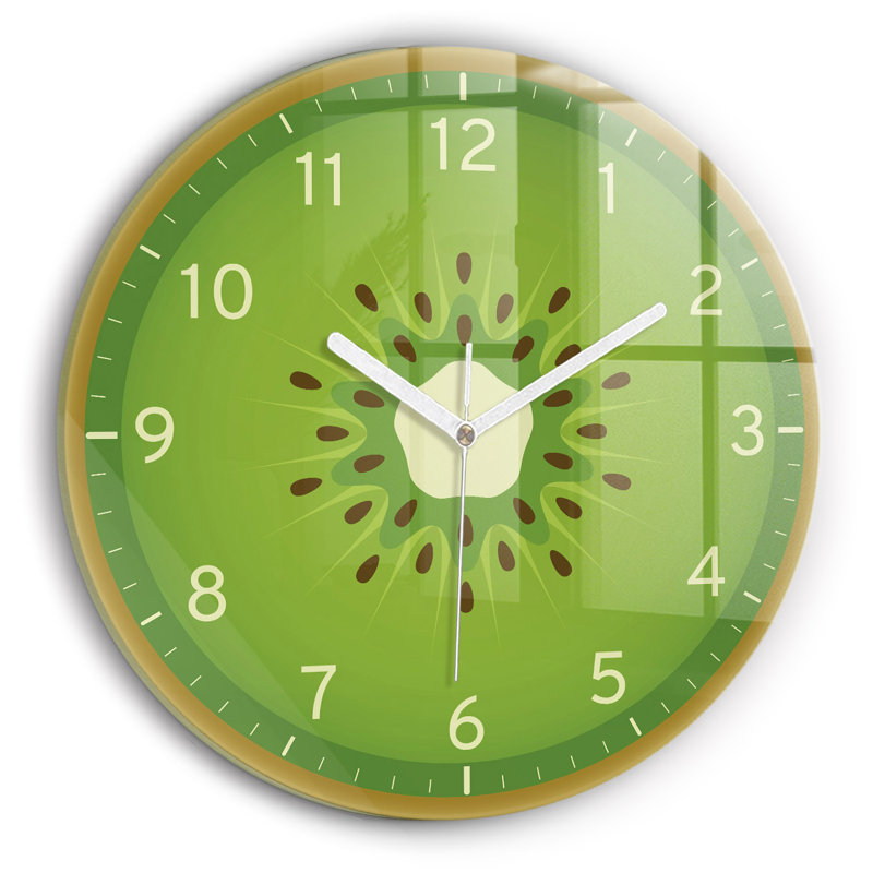 Glass Wall Clock, White
