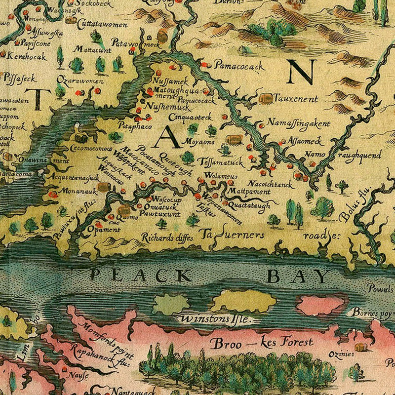 24 "X 32", carte de la Virginie, affiche rétro C1627