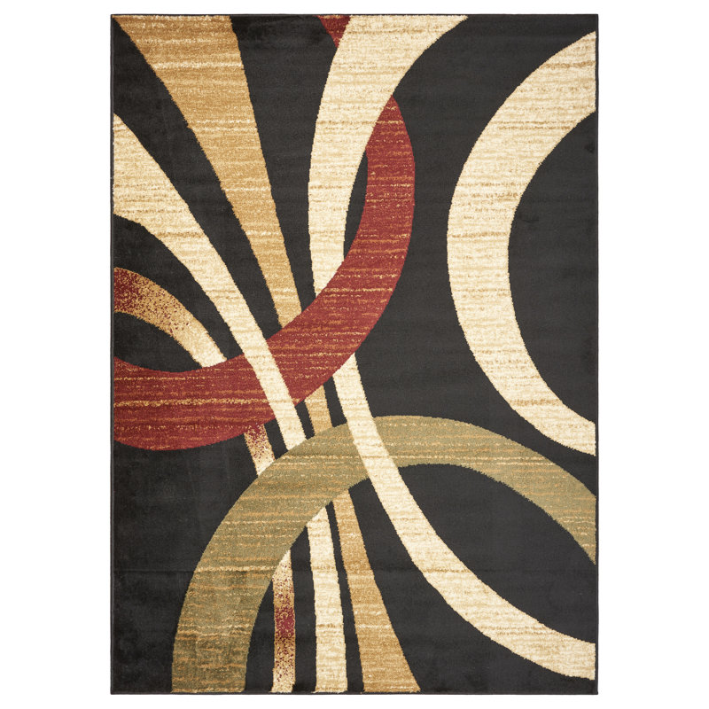 Tapis abstrait moderne Inken, Rectangle 5 pi 2 po x 7 pi 2 po