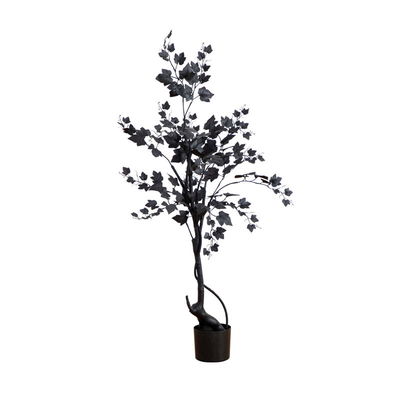 4ft. Halloween Black Maple Artificial Fall Tree